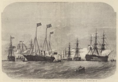 The Naval Review, the Fleet rounding the Pivot-Ships at the Nab, Portsmouth by Edwin Weedon